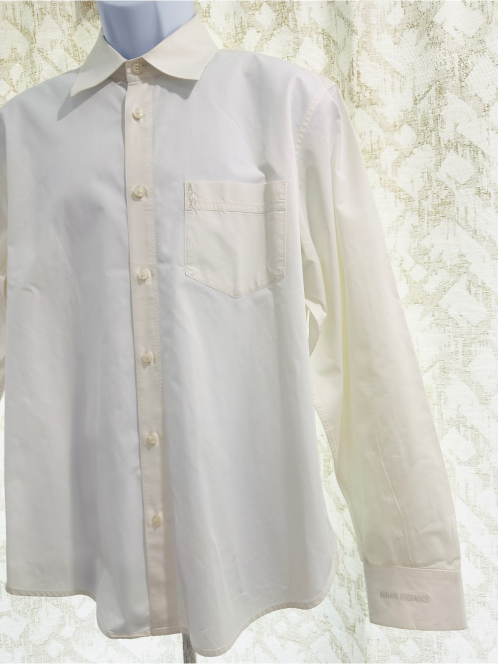 Armani Exchange A/X Men’s White Button Down Dress Shirt Regular Fit Size L - Picture 4 of 15